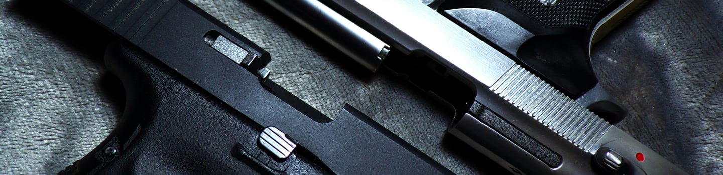 Blemished firearms on display at KYGUNCO