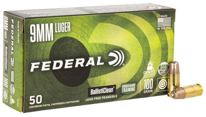 FEDERAL AMMO 9mmluger 100Gr Frangible Ballisticlean Rht 50rd | KYGUNCO