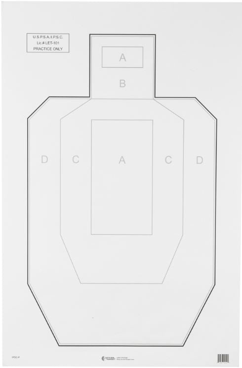 Target One Ipsc ACTION TARGET IPSC-P Official USPSA/IPSC Practice 23x35ʺ Target | 100 ...