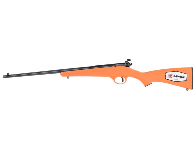 SAVAGE ARMS Rascal 22 LR 16.1: Single Shot Bolt Rifle - Blued / Orange ...