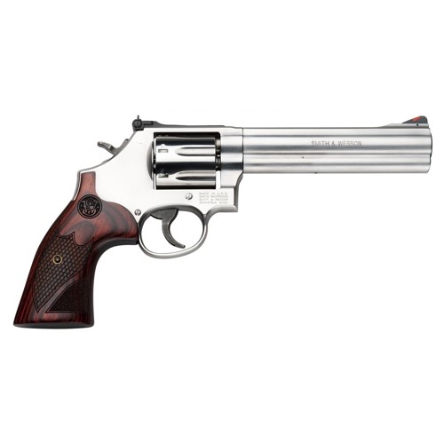 SMITH & WESSON 686 Deluxe 357 MAG 6" 7rd Revolver - Stainless w/ Wood Grips for sale at KYGUNCO.