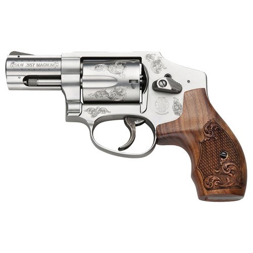 SMITH & WESSON 640 357 Mag 2.1" 5rd Revolver - Engraved w/ Wood Case for sale at KYGUNCO.