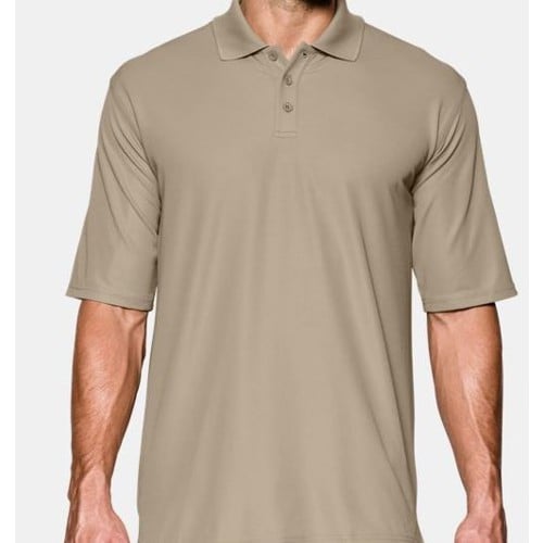 UNDER ARMOUR Tactical Range Men's Polo Desert Sand for sale at KYGUNCO.