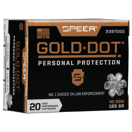 SPEER AMMO Gold Dot Personal Protection 40 S&W 165 gr Hollow Point Ammunition | 20 Rounds for sale at KYGUNCO.