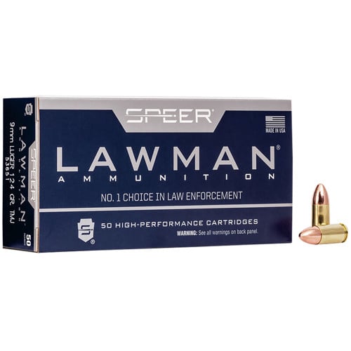SPEER AMMO Lawman 9mm Luger 124 gr Total Metal Jacket Ammunition | 50 Rounds for sale at KYGUNCO.