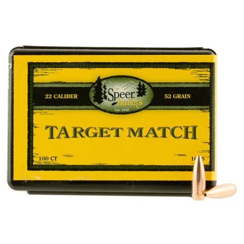 SPEER AMMO Reloading Bullets BTHP 22 Caliber 52 Grain 100rd for sale at KYGUNCO.
