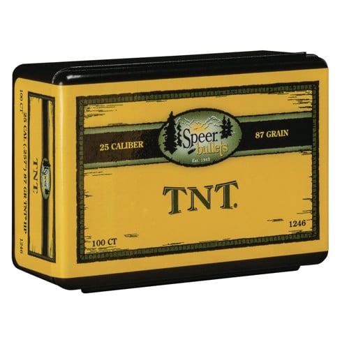 SPEER AMMO Reloading Bullets TNT 25 Caliber 87 Grain 100rd for sale at KYGUNCO.
