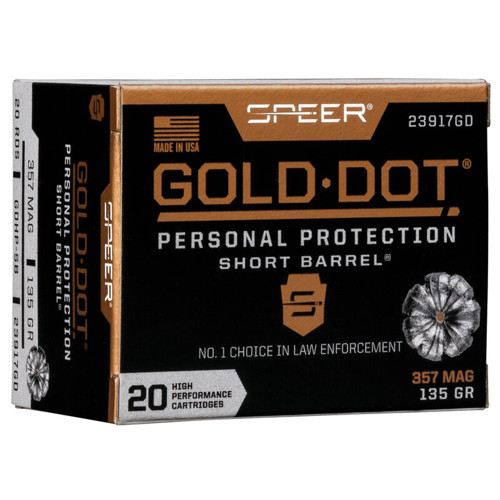 SPEER AMMO 357 Mag 135Gr Gold Dot HP SHRT for sale at KYGUNCO.