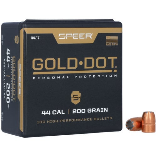 SPEER AMMO Reloading Bullets Gold Dot 44 Caliber 200 Grain 100rd for sale at KYGUNCO.