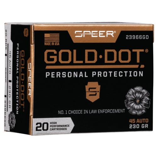 SPEER AMMO Gold Dot Handgun Personal Protection 45ACP 230Gr Hollow Point Ammunition | 20 Round for sale at KYGUNCO.