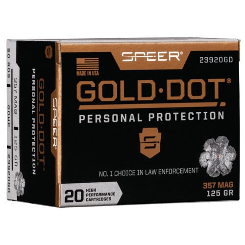 SPEER AMMO 357 Mag 125Gr Gold Dot HP 20rd for sale at KYGUNCO.