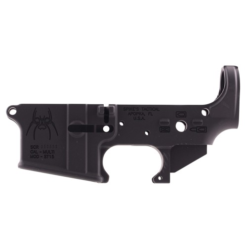 SPIKES TACTICAL Spider Stripped Lower Receiver w/ Billet Markings Multi-Caliber - Black for sale at KYGUNCO.