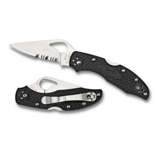 SPYDERCO Meadowlark 2 Lightweight Black Partially Serr Edge for sale at KYGUNCO.