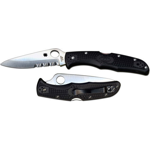 SPYDERCO Endura 4 Lightweight Black Partially Serrated Edge for sale at KYGUNCO.