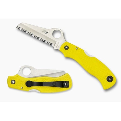 SPYDERCO Saver Salt Lightweight Yellow H1 Serrated Edge for sale at KYGUNCO.