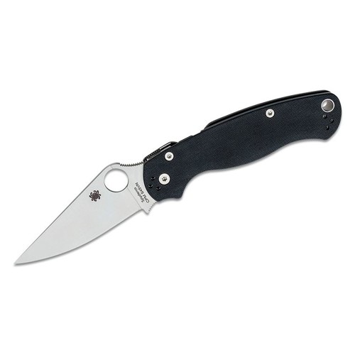 SPYDERCO Paramilitary 2 Folding Knife 3.42" Clip Point Blade + Black G10 Handles for sale at KYGUNCO.