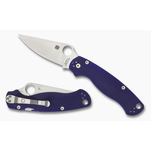 SPYDERCO Para Military 2 G10 Dark Blue CPM S110V Plain Edge for sale at KYGUNCO.
