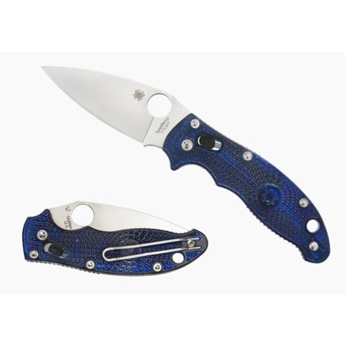 SPYDERCO Manix 2 Lightweight Translucent Blue Plain Edge for sale at KYGUNCO.