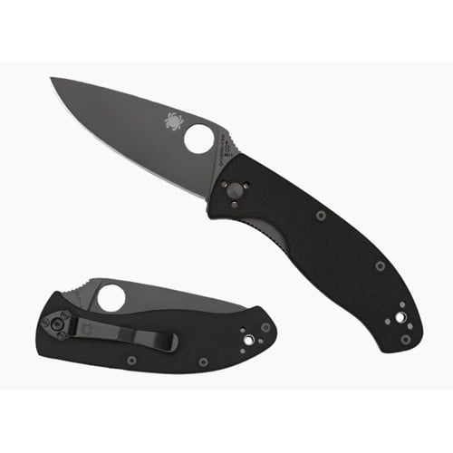 SPYDERCO Tenacious G-10 Black Blade Partially Serrated Edge for sale at KYGUNCO.