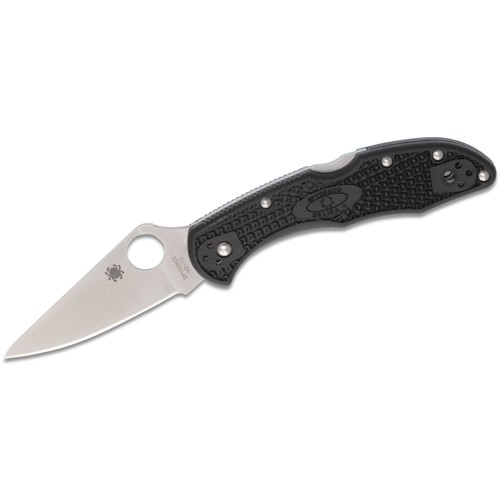 SPYDERCO Delica 4 Lightweight Black Flat Ground Plain Edge for sale at KYGUNCO.