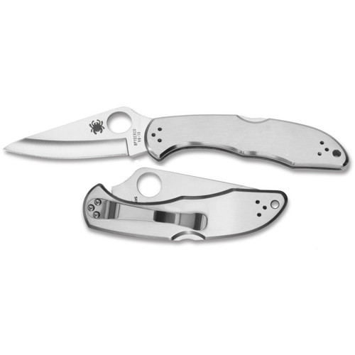 SPYDERCO Delica 4 Stainless Plain Edge for sale at KYGUNCO.