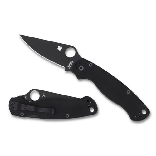 SPYDERCO Para Military 2 G-10 Black Black Blade Plain Edge for sale at KYGUNCO.