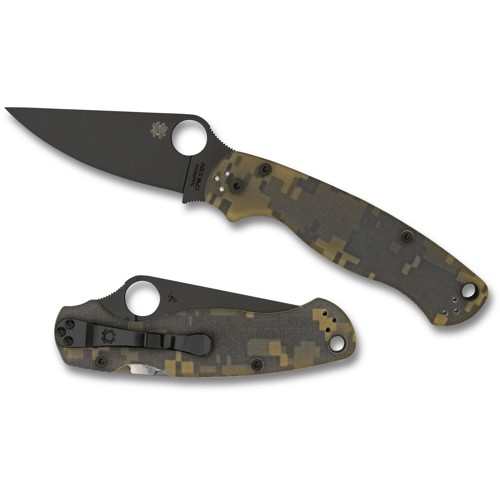SPYDERCO Para Military 2 G-10 Camo Black Blade Plain Edge for sale at KYGUNCO.