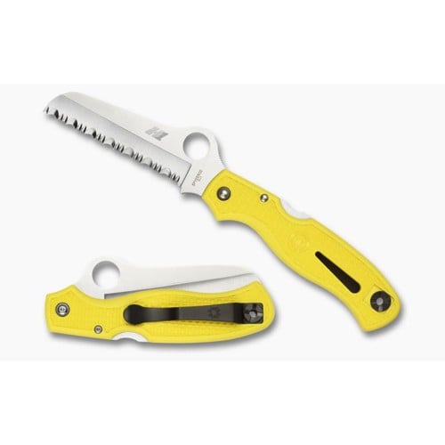 SPYDERCO Atlantic Salt Lightweight Yellow H1 Serrated Edge for sale at KYGUNCO.