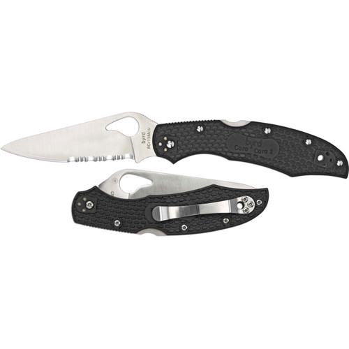 SPYDERCO Cara Cara 2 Lightweight Black Partially Serr Edge for sale at KYGUNCO.