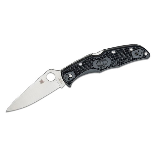 SPYDERCO Endura 4 Lightweight Folding Knife 3.75" Plain Blade w/ Black FRN Handles for sale at KYGUNCO.