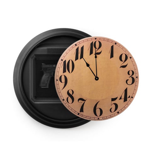 TACTICAL WALLS 1410M Tactical Wall Clock Arabic Black Wood Grain for sale at KYGUNCO.