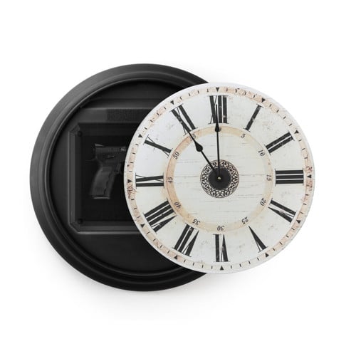 TACTICAL WALLS 1410M Tactical Wall Clock Roman Black Wood Grain for sale at KYGUNCO.