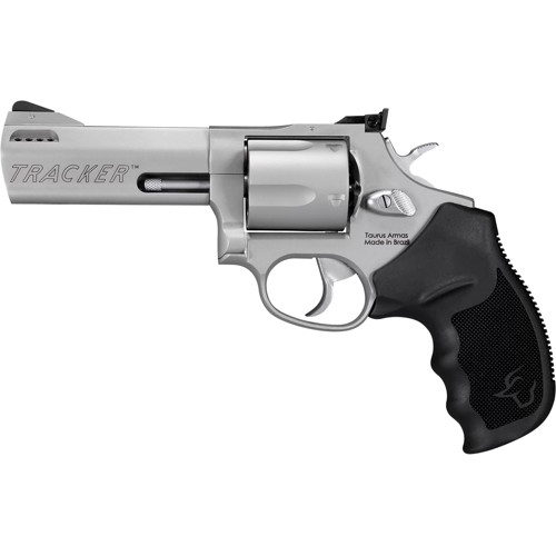 TAURUS 44 Tracker 44 Rem Mag 4" 5rd Revolver - Stainless | Black Rubber Grips for sale at KYGUNCO.