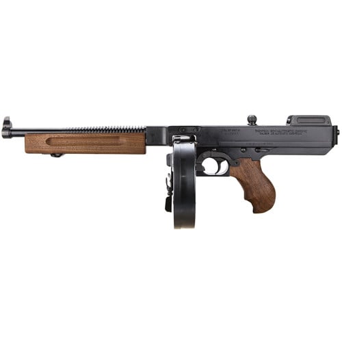 THOMPSON 1927A-1 Lightweight Deluxe 45 ACP 10.5" Pistol w/ 50rd Drum - Black / American Walnut for sale at KYGUNCO.