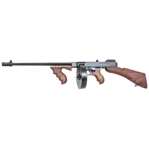 THOMPSON 1927A-1 Deluxe (Tommy Gun) 45 ACP 18" 50rd Semi-Auto Rifle - Walnut / Blue for sale at KYGUNCO.