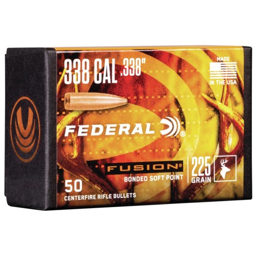 FUSION AMMO 338 Caliber 225Gr Bonded Soft Point 50 Bullets for sale at KYGUNCO.