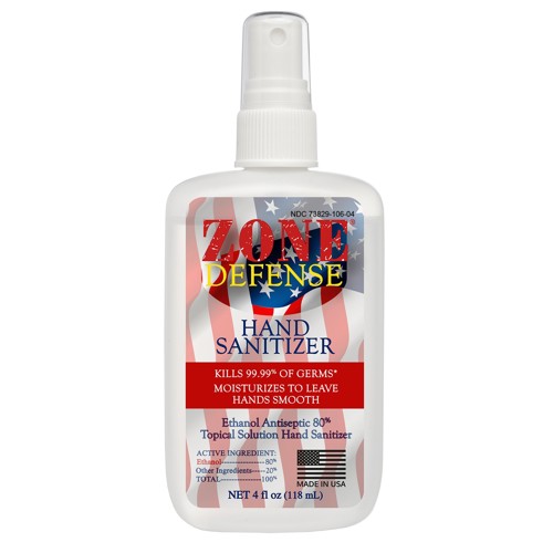 ZONE REPELLANTS DEFENSE HAND SANITIZER 4oz for sale at KYGUNCO.