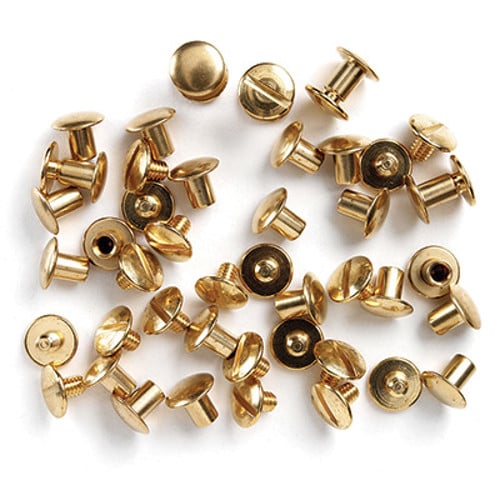 UNCLE MIKE'S Chicago Screws Gold Brass 24 Pack for sale at KYGUNCO.