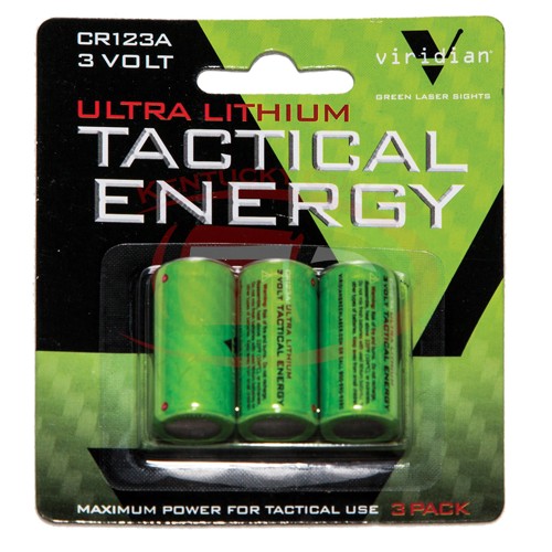 VIRIDIAN Tactical Energy+, CR123a Lithium Battery 3pk for sale at KYGUNCO.
