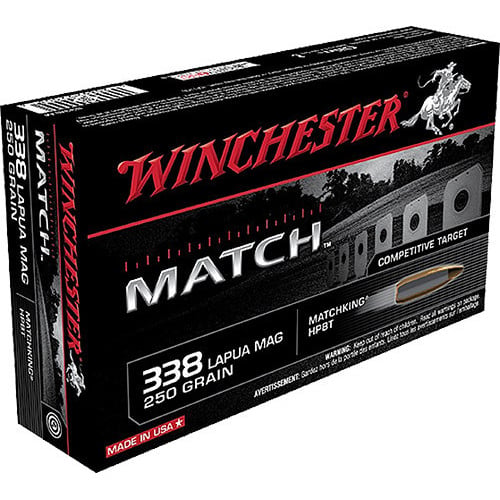 WINCHESTER AMMO 338 Lapua Mag 250Gr MATCH 20rd for sale at KYGUNCO.