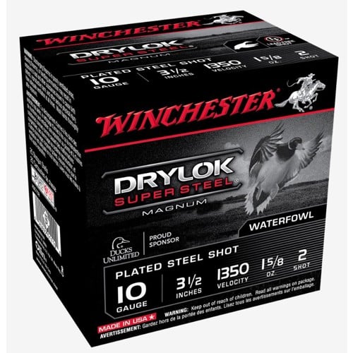 WINCHESTER AMMO 10Ga Drylok Super Steel 3.5" 2Shot 25rd for sale at KYGUNCO.