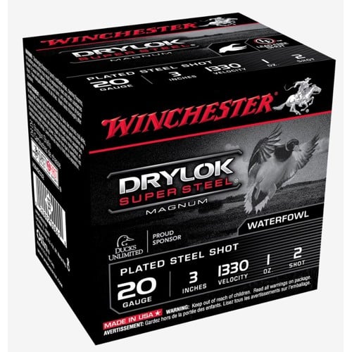 WINCHESTER AMMO 20Ga Drylok Super Steel Mag 3" 2 Shot 25rd for sale at KYGUNCO.