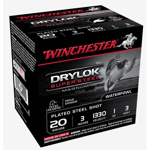 WINCHESTER AMMO 20Ga Drylok Super Steel Mag 3" 3 Shot 25rd for sale at KYGUNCO.