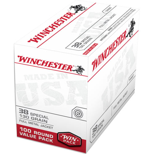 WINCHESTER USA Value Pack 38 Special 130 gr Full Metal Jacket Ammunition | 100 Rounds for sale at KYGUNCO.
