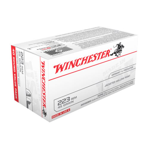 WINCHESTER AMMO 223 Rem 45Gr USA JHP 40rd for sale at KYGUNCO.