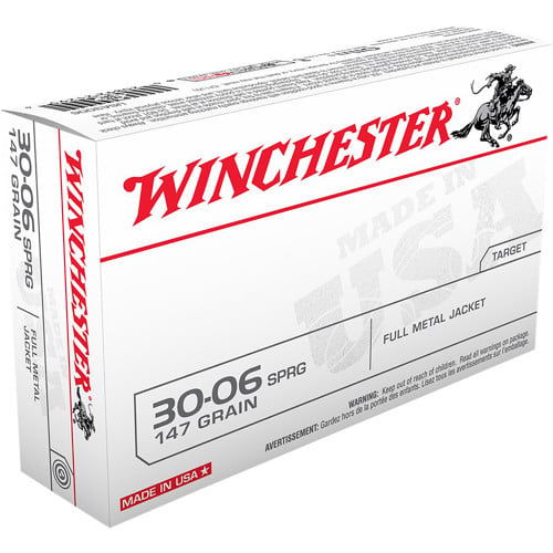 WINCHESTER AMMO 30-06 147Gr USA FMJ 20rd for sale at KYGUNCO.