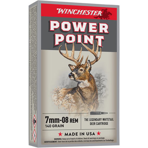 WINCHESTER Power-Point 7mm-08 Rem 140 gr Ammunition | 20 Rounds for sale at KYGUNCO.
