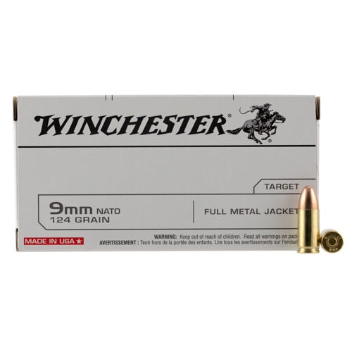 WINCHESTER AMMO 9mm Nato 124Gr FMJ Target 50rd for sale at KYGUNCO.