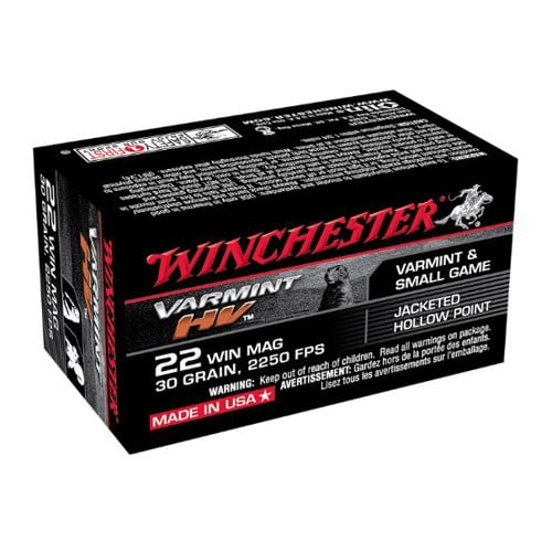 WINCHESTER Varmint HV 22 Win Mag 30gr Jacketed Hollow Point Ammunition | 50 Rounds for sale at KYGUNCO.