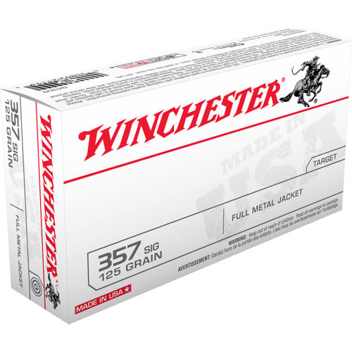 WINCHESTER USA 357 Sig 125gr FMJ Ammunition | 50 Rounds for sale at KYGUNCO.